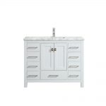 Eviva London 48 In. Transitional White Bathroom Vanity With White Carrara Marble Countertop