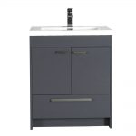 Eviva Lugano 24 In. Gray Modern Bathroom Vanity With White Integrated Acrylic Sink