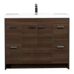 Eviva Lugano 42 In. Gray Oak Modern Bathroom Vanity With White Integrated Acrylic Sink
