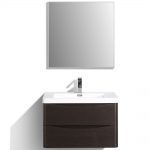 Eviva Smile 30 in. Wall Mount Chestnut Modern Bathroom Vanity Set with Integrated White Acrylic Sink