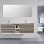 Eviva Vienna 75 inch Ash White Wall Mount Bathroom Vanity