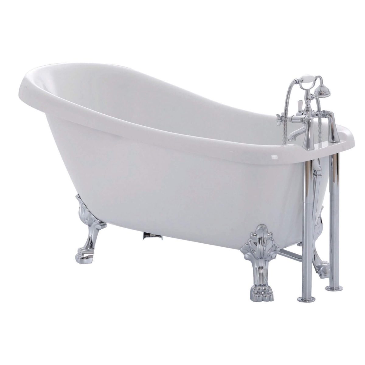 Cavalry 63"  Clawfoot White Bathtub