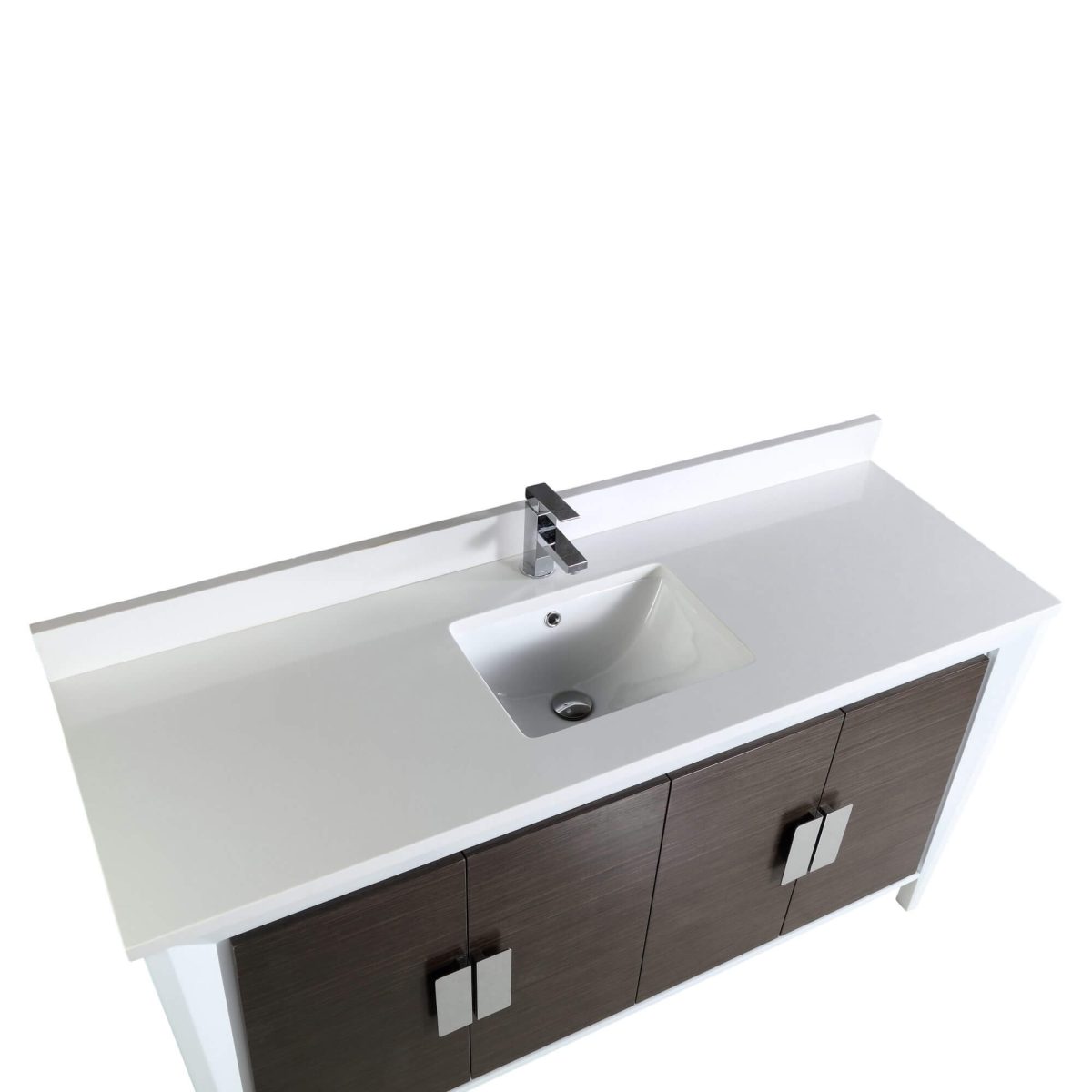 Imperial II Modern Bathroom Vanity 60" Gray and White Imperial II Modern Bathroom Vanity 60" Gray and White