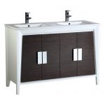 Imperial II Modern Double Bathroom Vanity 48″  Gray and White