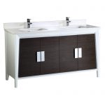 Imperial II Modern Double Bathroom Vanity 60″  Gray and White