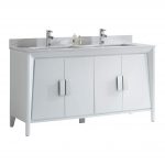 Imperial II Modern Double Bathroom Vanity 60″ White