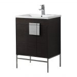 Shawbridge 24″ Modern Bathroom Vanity Black Oak Straight Grain with Polished Chrome Hardware