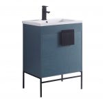 Shawbridge 24″ Modern Bathroom Vanity French Blue with Black Hardware