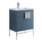 Shawbridge 24″ Modern Bathroom Vanity French Blue with Polished Chrome Hardware