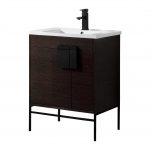 Shawbridge 30″ Modern Bathroom Vanity Black Oak Straight Grain with Black Hardware