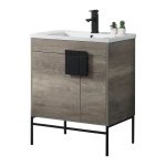 Shawbridge 30″ Modern Bathroom Vanity  Shadow Gray with Black Hardware