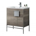 Shawbridge 30″ Modern Bathroom Vanity Shadow Gray with Polished Chrome Hardware