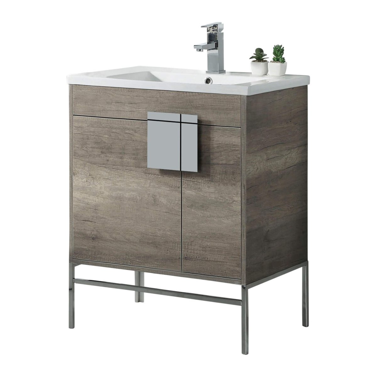 Shawbridge 30" Modern Bathroom Vanity  Shadow Gray with Polished Chrome Hardware