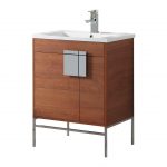 Shawbridge 30″ Modern Bathroom Vanity Spicy Walnut with Chrome Hardware