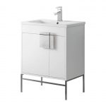 Shawbridge 30″ Modern Bathroom Vanity White with Polished Chrome Hardware