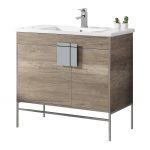 Shawbridge 36″ Modern Bathroom Vanity Shadow Gray with Polished Chrome Hardware