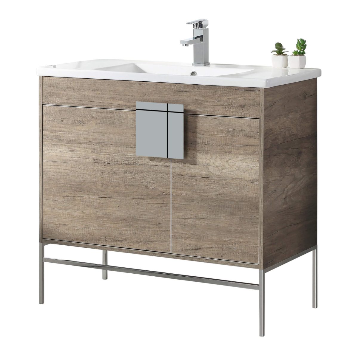 Shawbridge 36" Modern Bathroom Vanity Shadow Gray with Polished Chrome Hardware Shawbridge 36" Modern Bathroom Vanity Shadow Gray with Polished Chrome Hardware