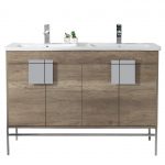 Shawbridge 48″ Modern Double Bathroom Vanity Shadow Gray with Polished Chrome Hardware
