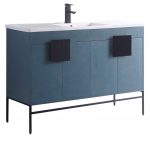 Shawbridge 48″ Modern Single Bathroom Vanity French Blue with Black Hardware