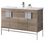 Shawbridge 48″ Modern Single Bathroom Vanity Shadow Gray with Polished Chrome Hardware