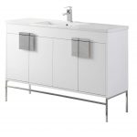 Shawbridge 48″ Modern Single Bathroom Vanity White with Polished Chrome Hardware