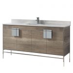 Shawbridge 60″ Modern Single Bathroom Vanity Shadow Gray with Polished Chrome Hardware