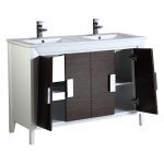 Imperial II Modern Double Bathroom Vanity 48″ Gray and White