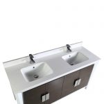 Imperial II Modern Double Bathroom Vanity 60″ Gray and White