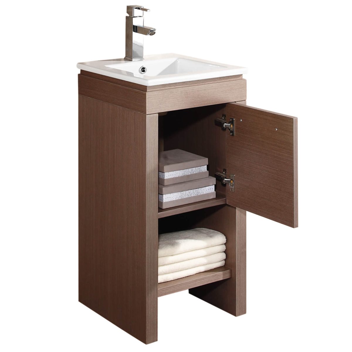 Modena 16" Modern Bathroom Vanity Gray Oak