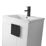 Shawbridge 24″ Modern Bathroom Vanity White with Black Hardware