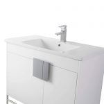 Shawbridge 36″ Modern Bathroom Vanity White with Polished Chrome Hardware