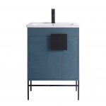 Shawbridge 24″ Modern Bathroom Vanity French Blue with Black Hardware