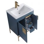 Shawbridge 24″ Modern Bathroom Vanity French Blue with Satin Brass Hardware