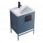 Shawbridge 24″ Modern Bathroom Vanity French Blue with Black Hardware