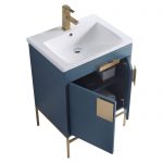 Shawbridge 24″ Modern Bathroom Vanity  French Blue with Satin Brass Hardware