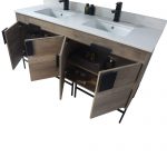 Shawbridge 60″ Modern Double Bathroom Vanity Shadow Gray with Polished Chrome Hardware