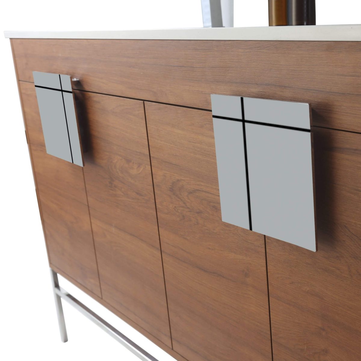 Shawbridge 60" Modern Single Bathroom Vanity  Spicy Walnut with Chrome Hardware