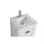 Eviva London 20 In. Transitional White Bathroom Vanity with White Carrara Top