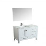 Eviva London 38 In. Transitional White Bathroom Vanity With White Carrara Marble Countertop