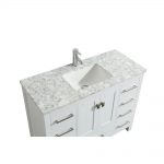 Eviva London 48 In. Transitional White Bathroom Vanity With White Carrara Marble Countertop