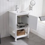 Lucca Modern 20″ Bathroom Vanity Set with Mirror Matte White