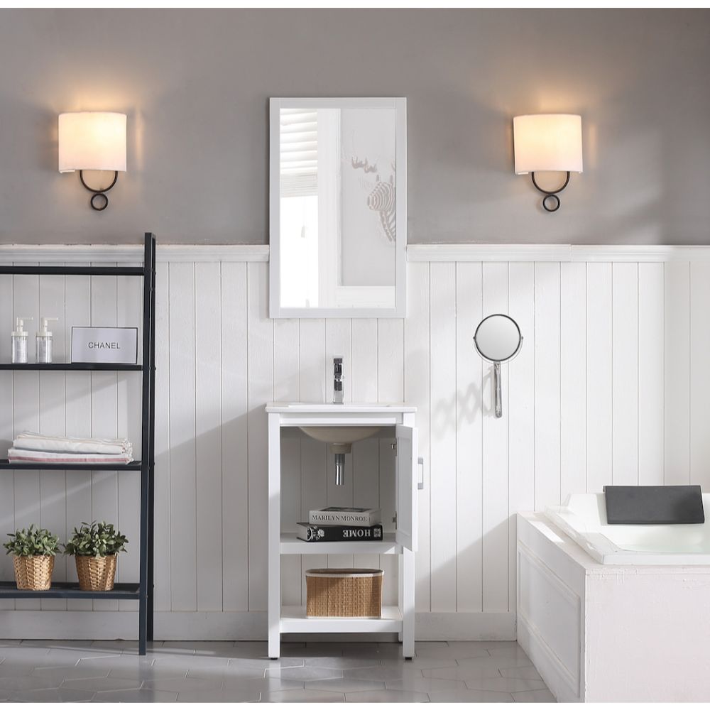 Lucca Modern 20" Bathroom Vanity Set with Mirror Matte White