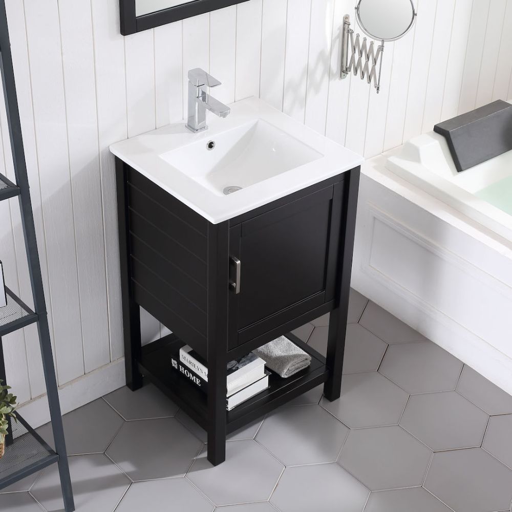 Lucca Modern 20" Bathroom Vanity Set with Mirror Espresso