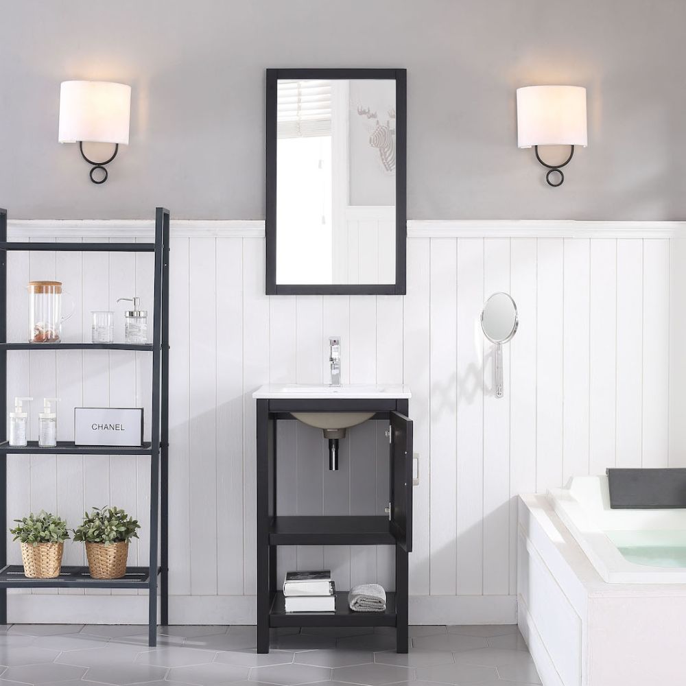 Lucca Modern 20" Bathroom Vanity Set with Mirror Espresso