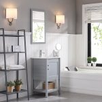 Lucca Modern 20″ Bathroom Vanity Set with Mirror Metal Gray