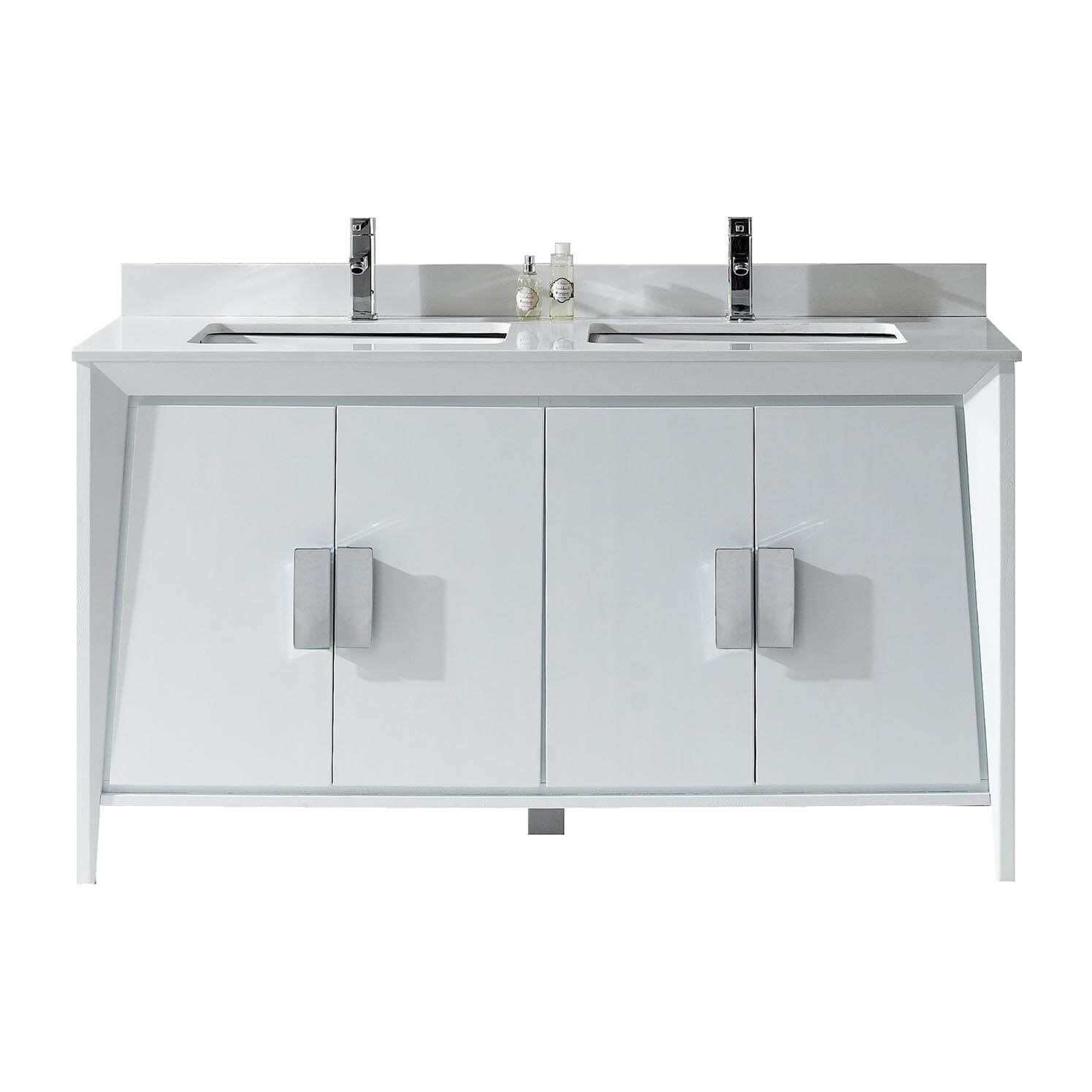 Imperial II Modern Double Bathroom Vanity 60"  White