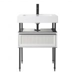 Dakota 24″ Modern Bathroom Vanity White with Black Hardware