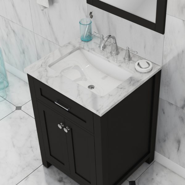Norwalk 24 Bathroom Vanity With Marble Top Espresso - 24 Inch White Bathroom Vanity With Carrara Marble Top