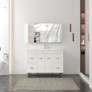 Alya Bath Ripley 48 Inch Modern Bathroom Vanity, White