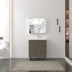 Alya Bath Ripley 30 Inch Modern Bathroom Vanity, Gray